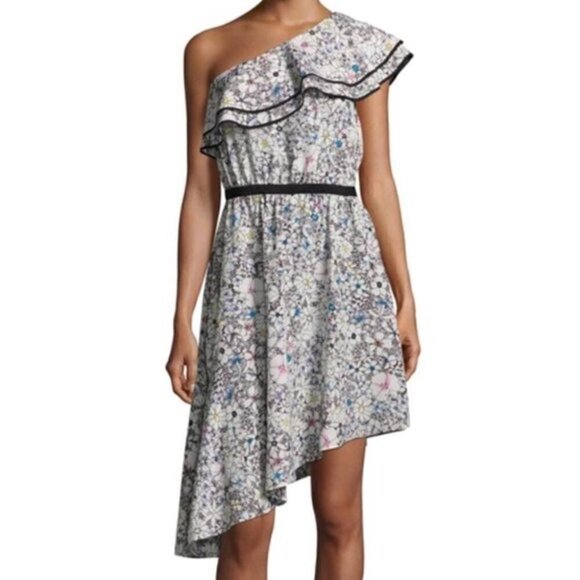 Likely contour daisy delbarton ruffle mini dress. One shoulder, floral, girly - Picture 2 of 11